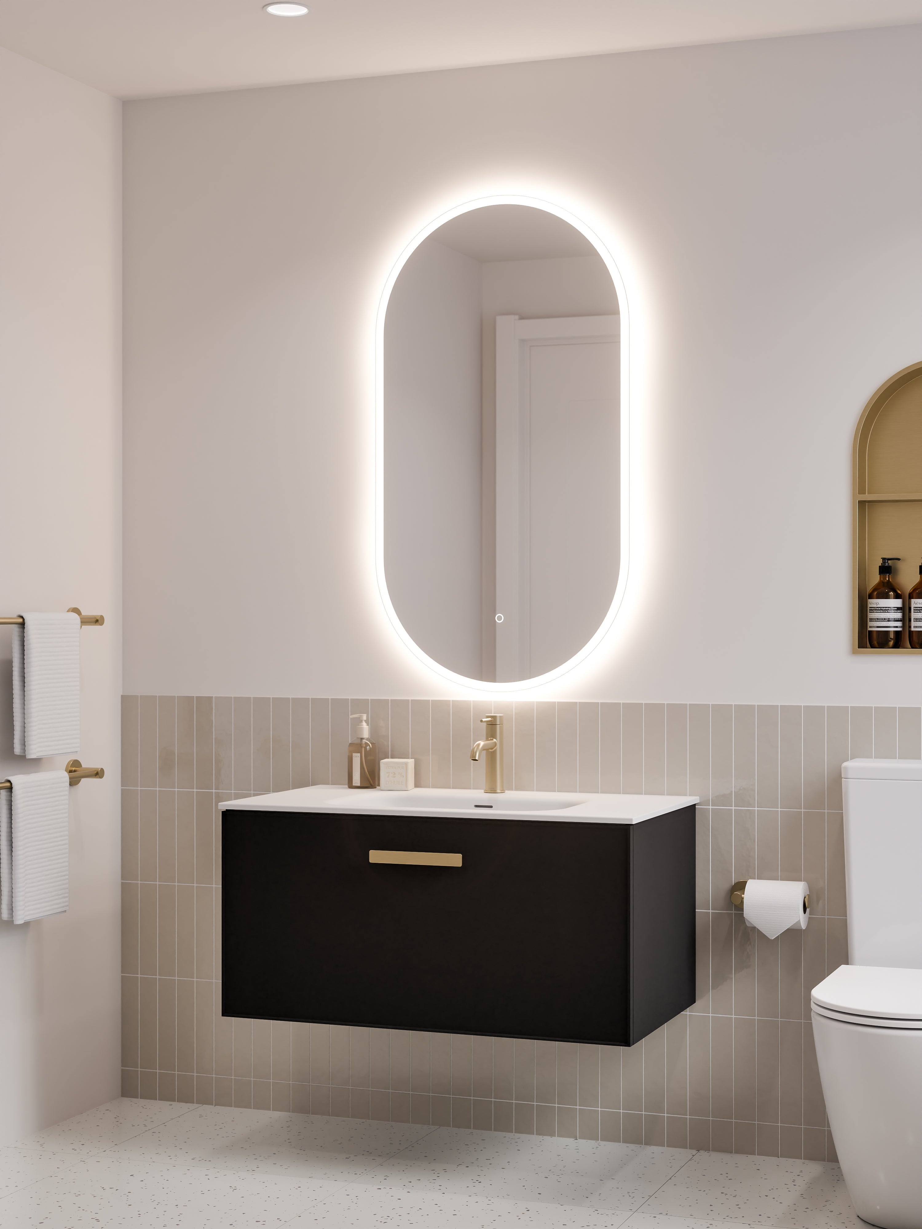 Lineare 900 Vanity | Single Drawer | Navarra Sink | Axel Front