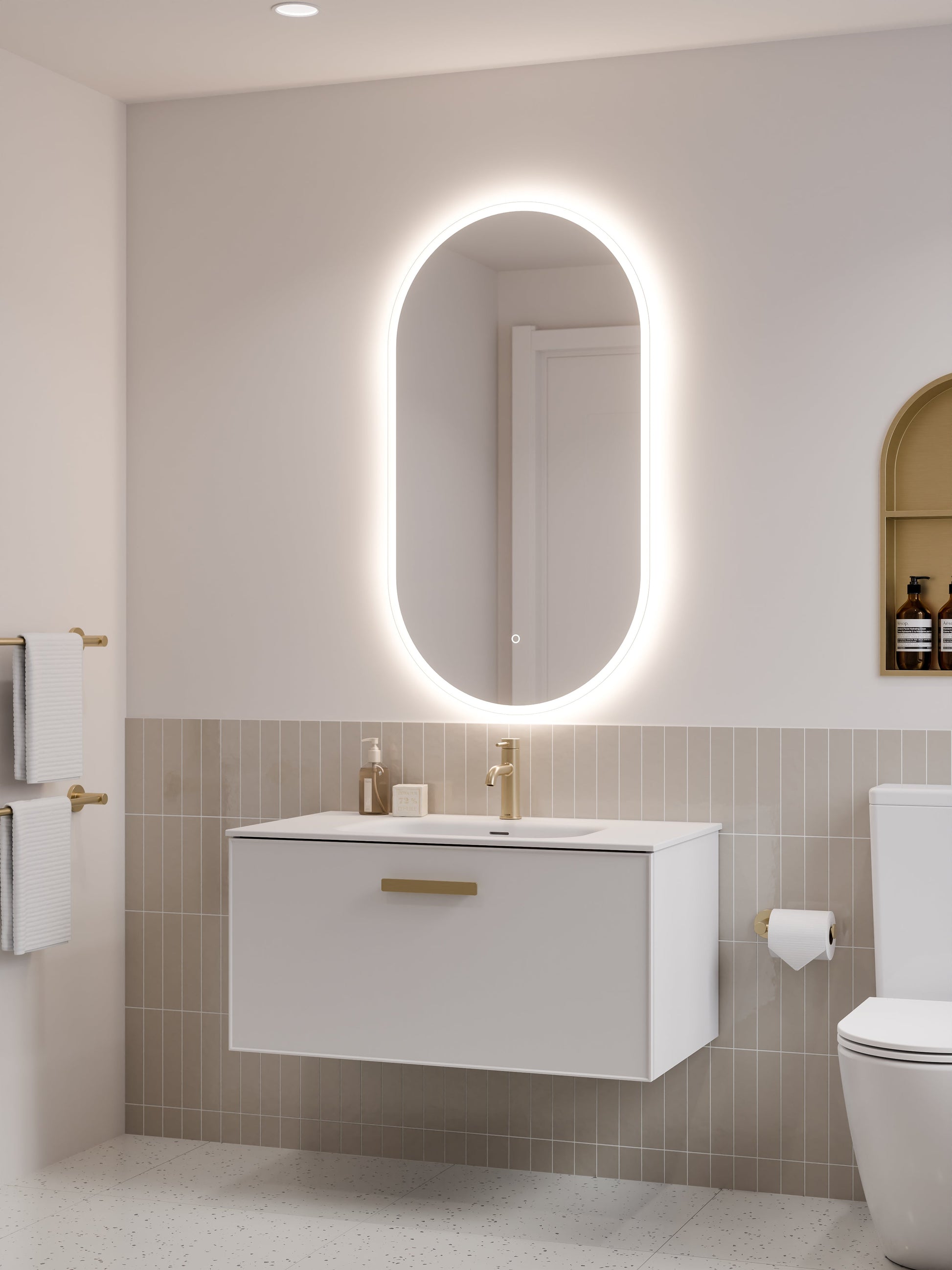 Lineare 900 Vanity | Single Drawer | Navarra Sink | Axel Front