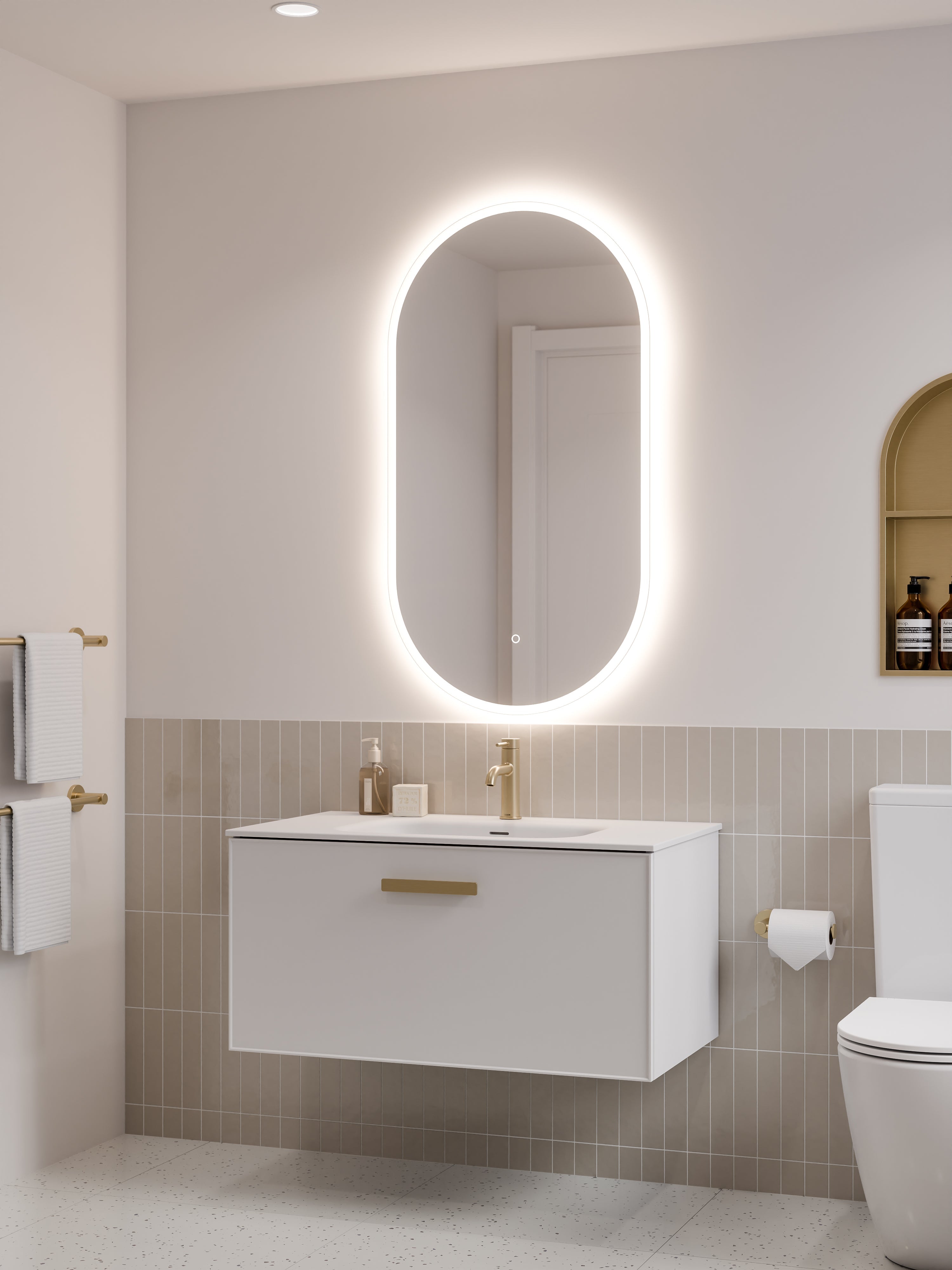 Lineare 900 Vanity | Single Drawer | Navarra Sink | Axel Front