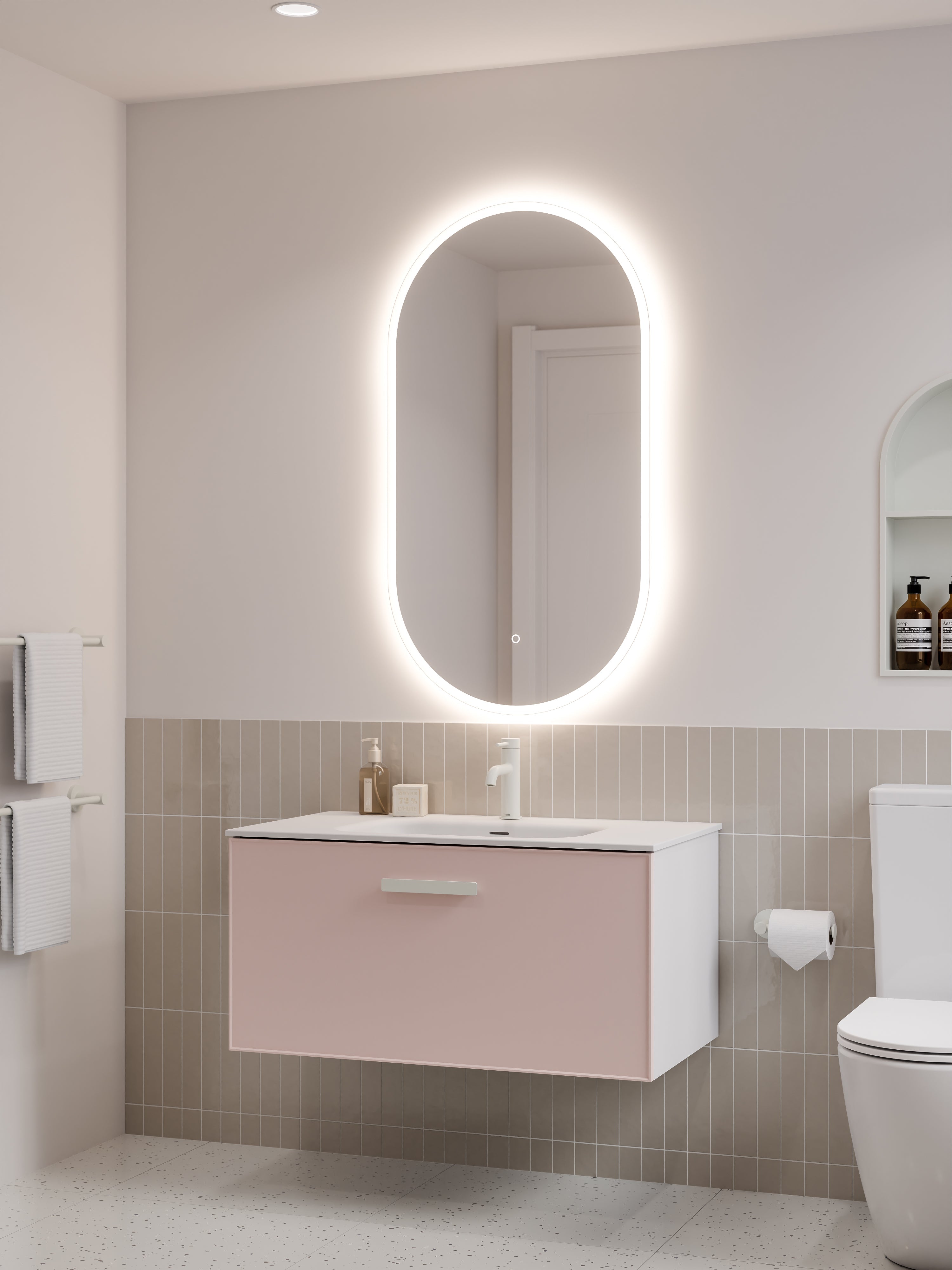 Lineare 900 Vanity | Single Drawer | Navarra Sink | Axel Front