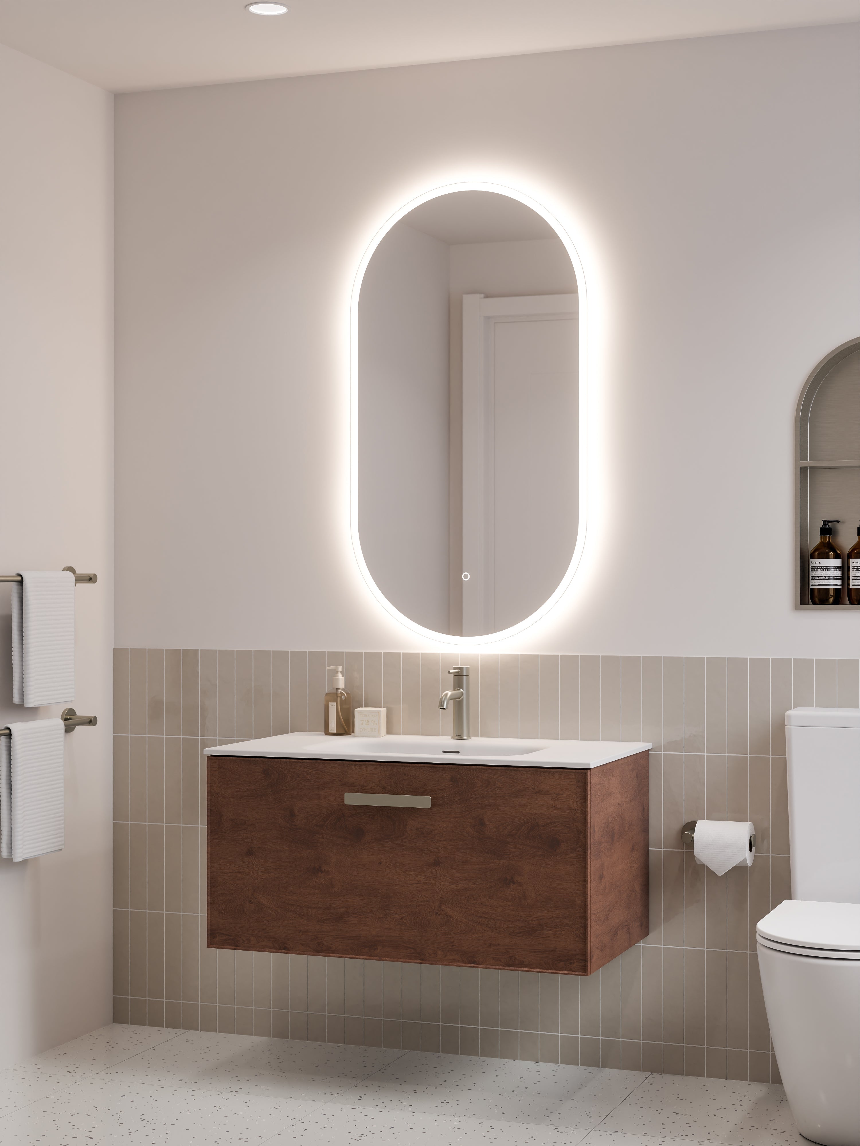 Lineare 900 Vanity | Single Drawer | Navarra Sink | Axel Front