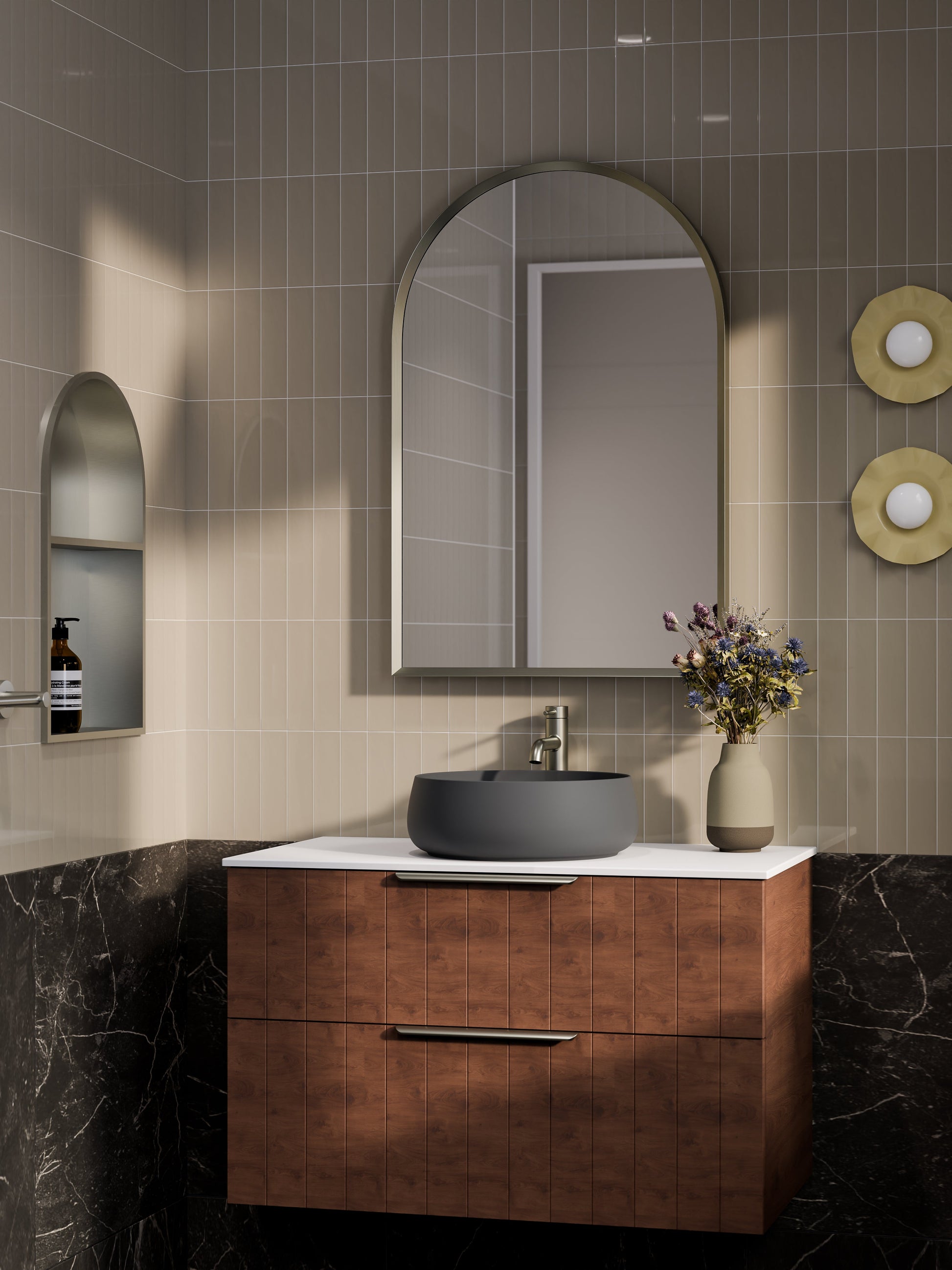 Lineare 900 Vanity | Double Drawer | Flat Slab Top | Coastal Front