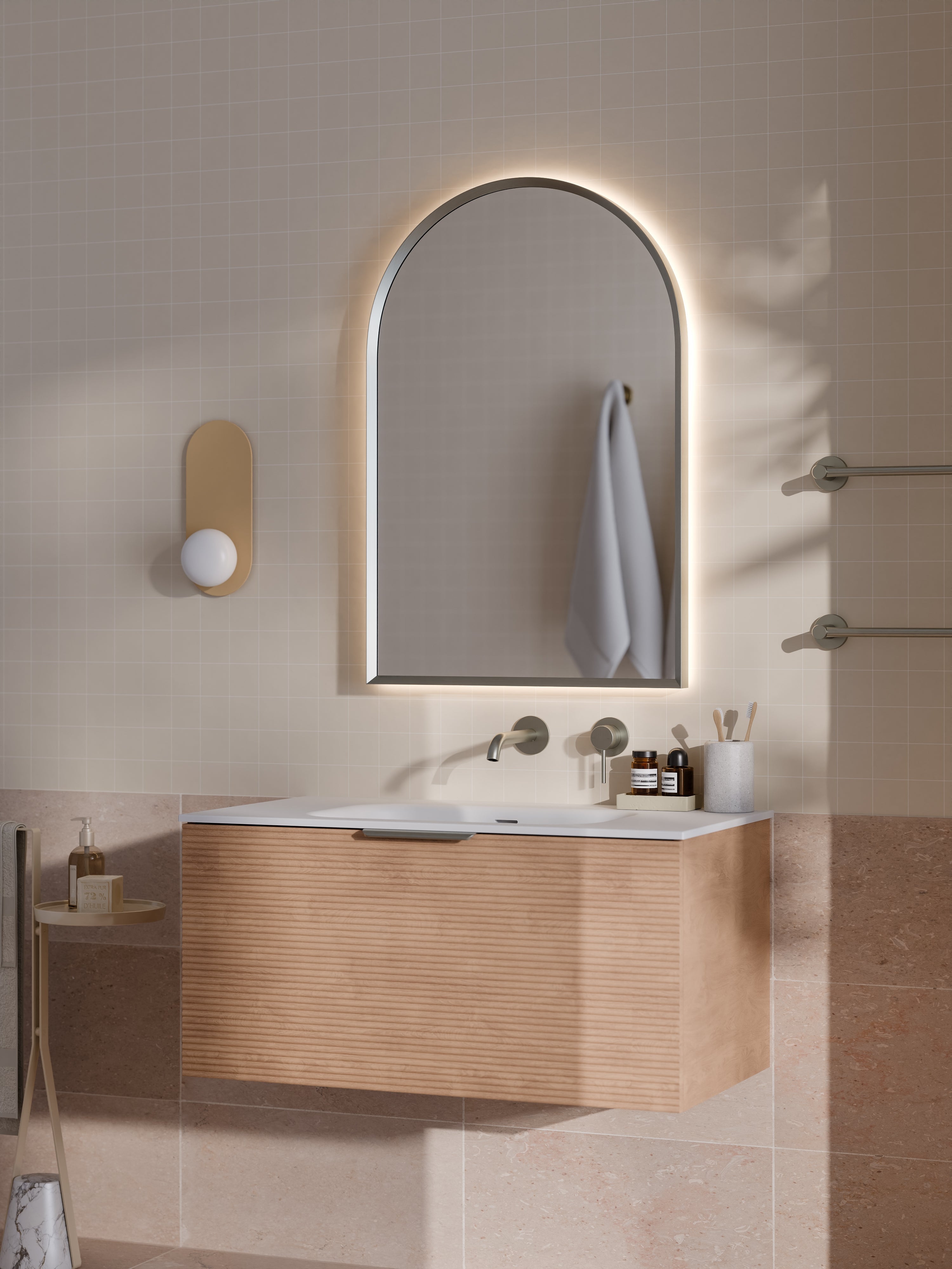 Lineare 900 Vanity | Single Drawer | Navarra Sink | Orchard Front