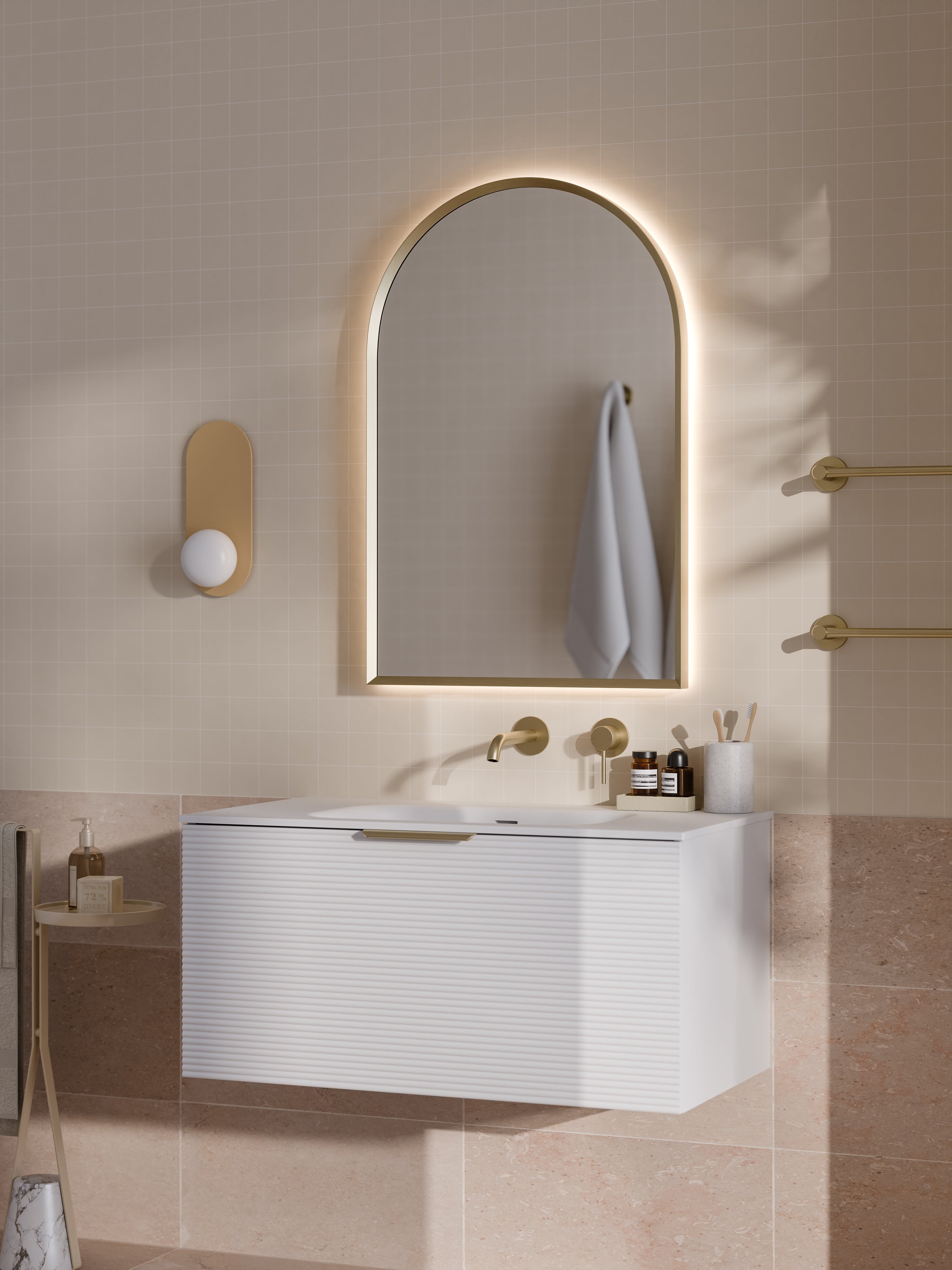Lineare 900 Vanity | Single Drawer | Navarra Sink | Orchard Front