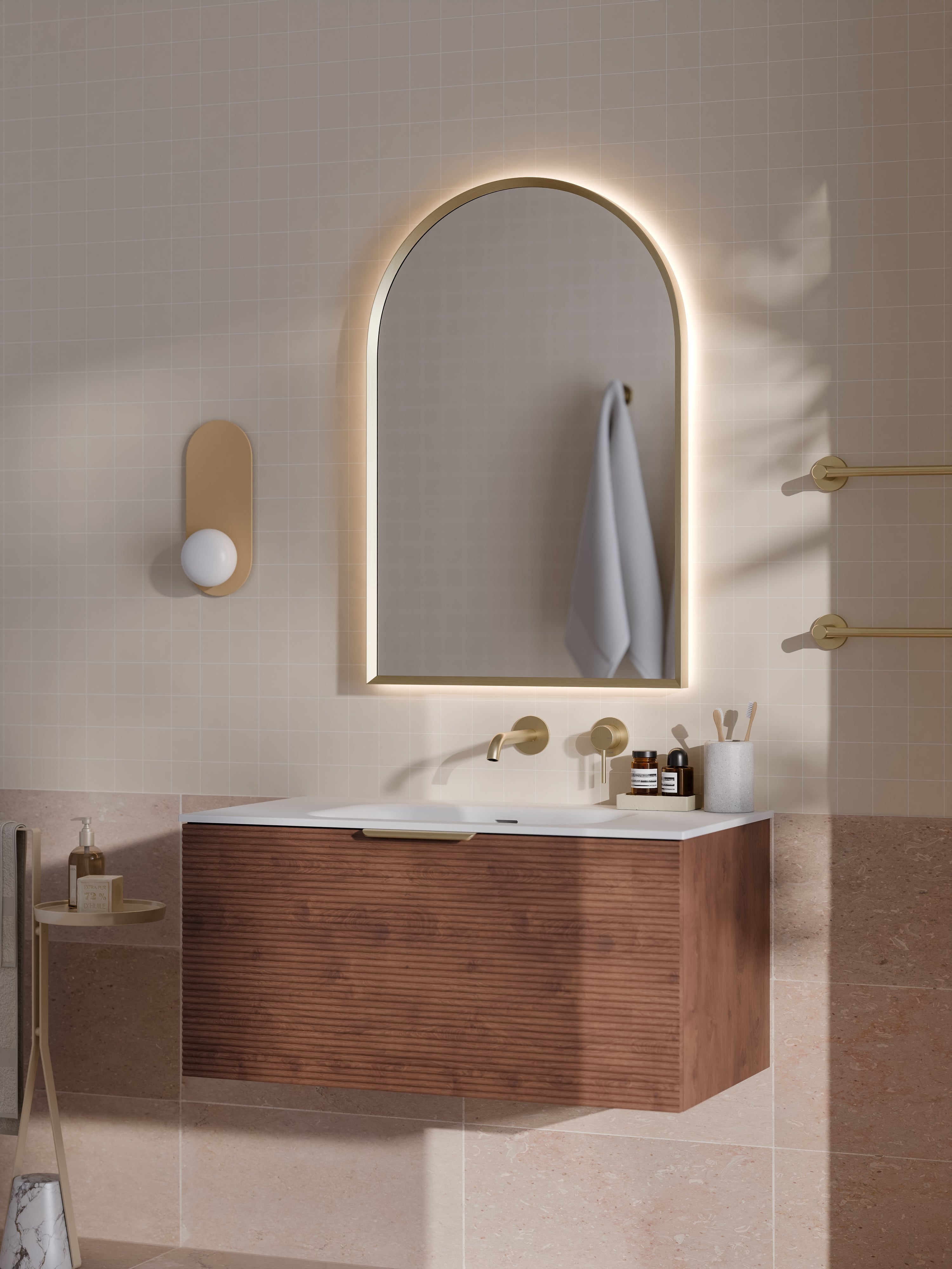 Lineare 900 Vanity | Single Drawer | Navarra Sink | Orchard Front