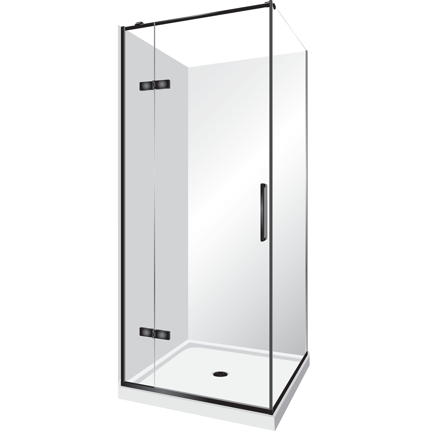 ELITE LUXURY SWING DOOR 2 SIDED SHOWER KITS - 2 COLOURS