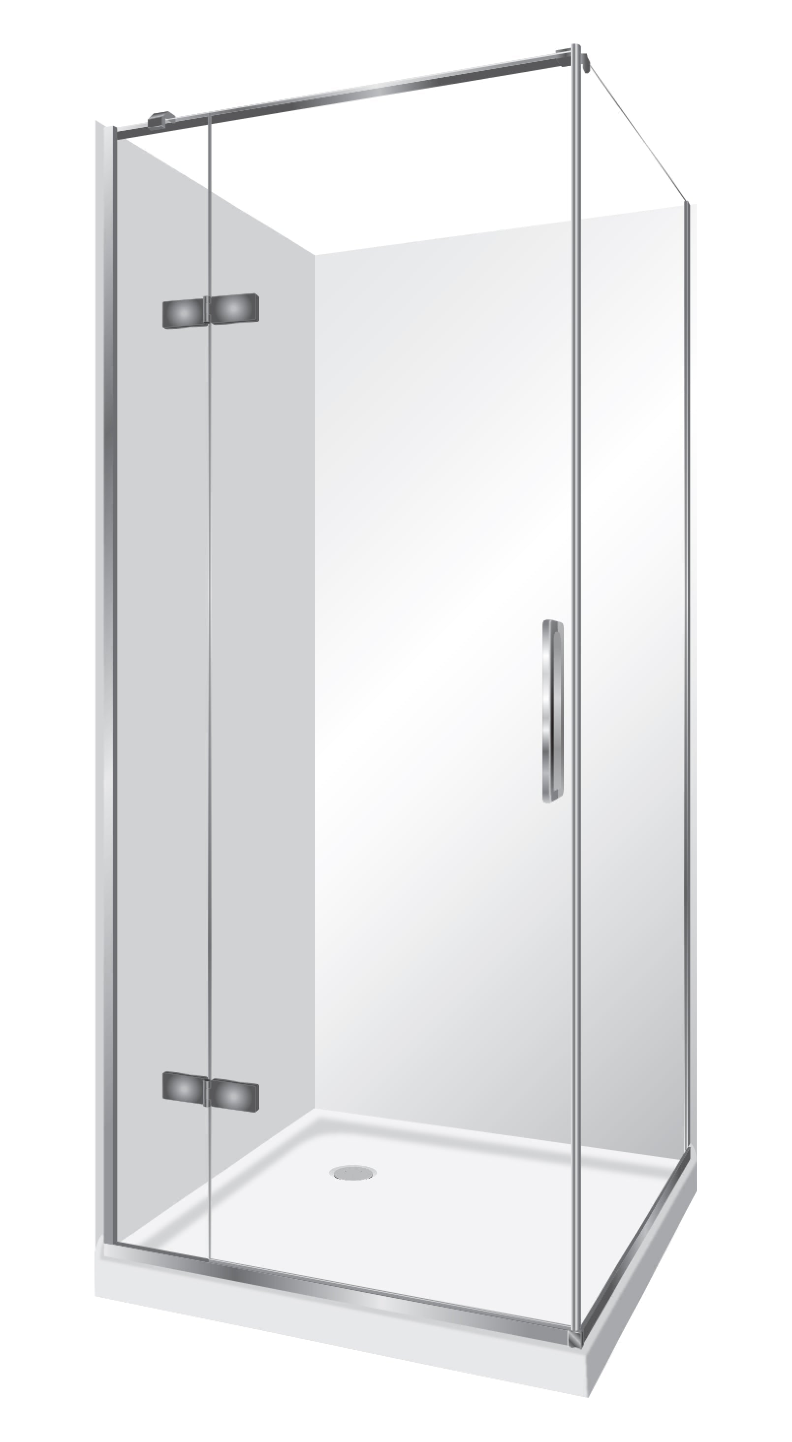 ELITE LUXURY SWING DOOR 2 SIDED SHOWER KITS - 2 COLOURS