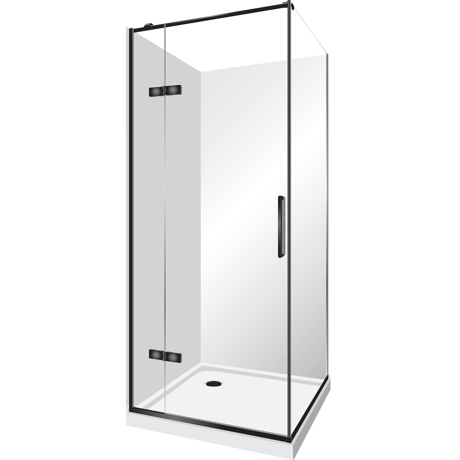 ELITE LUXURY SWING DOOR 2 SIDED SHOWER KITS - 2 COLOURS