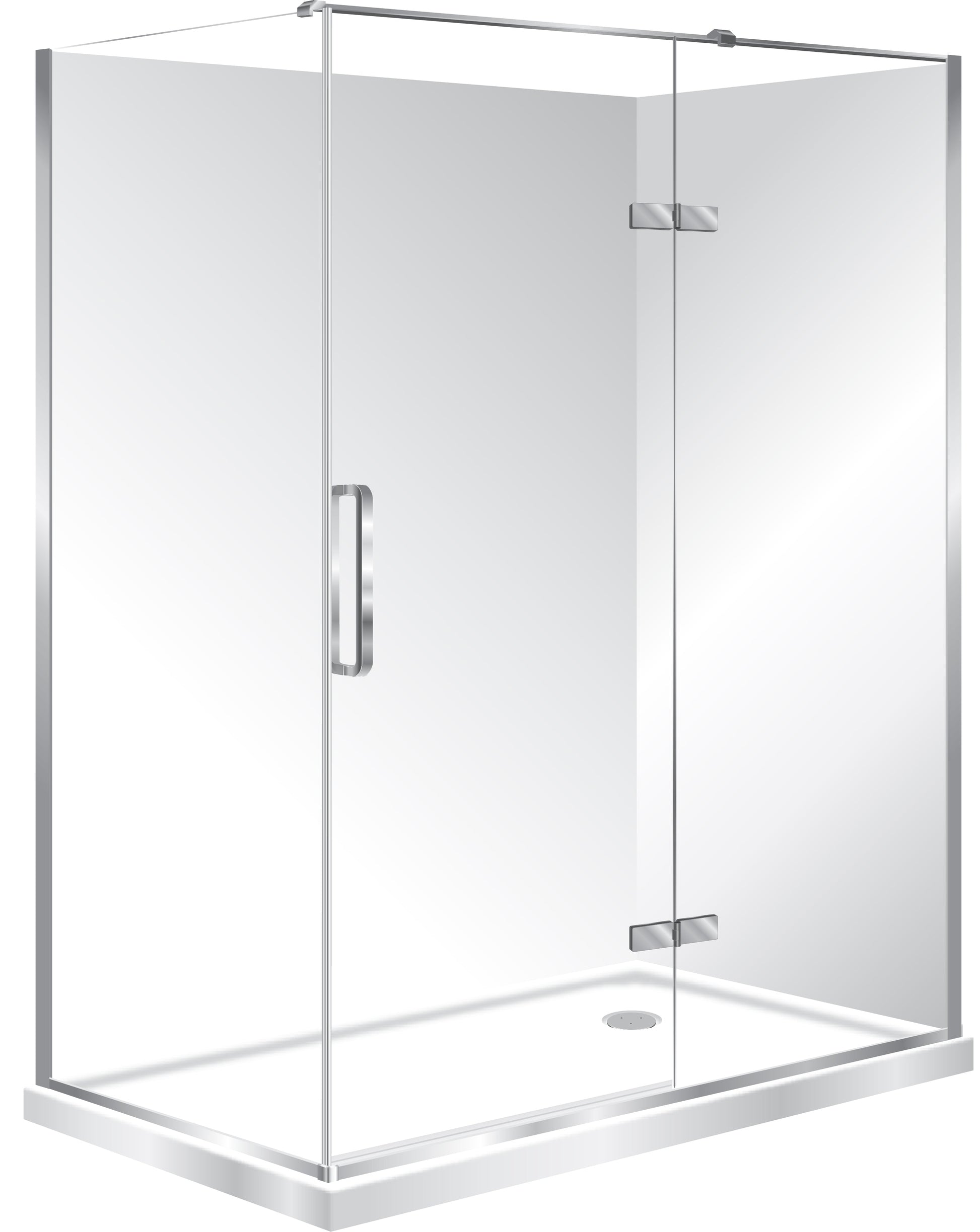 ELITE LUXURY SWING DOOR 2 SIDED SHOWER KITS - 2 COLOURS