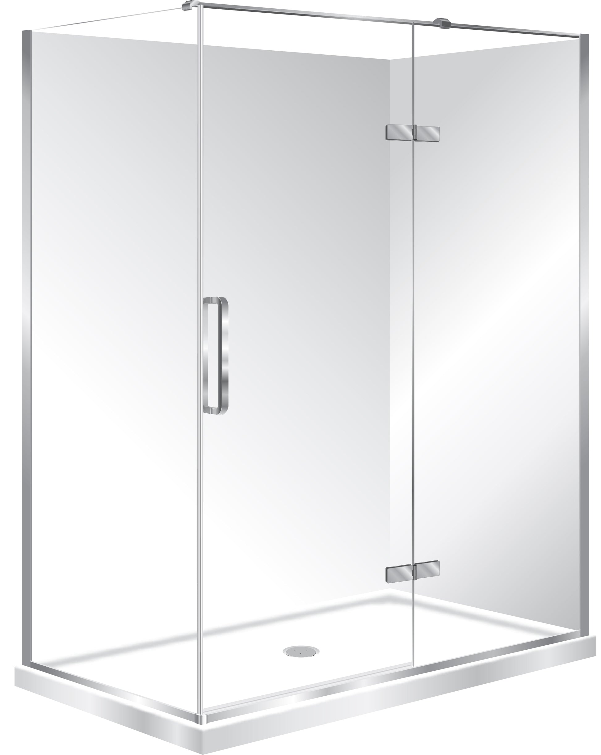 ELITE LUXURY SWING DOOR 2 SIDED SHOWER KITS - 2 COLOURS