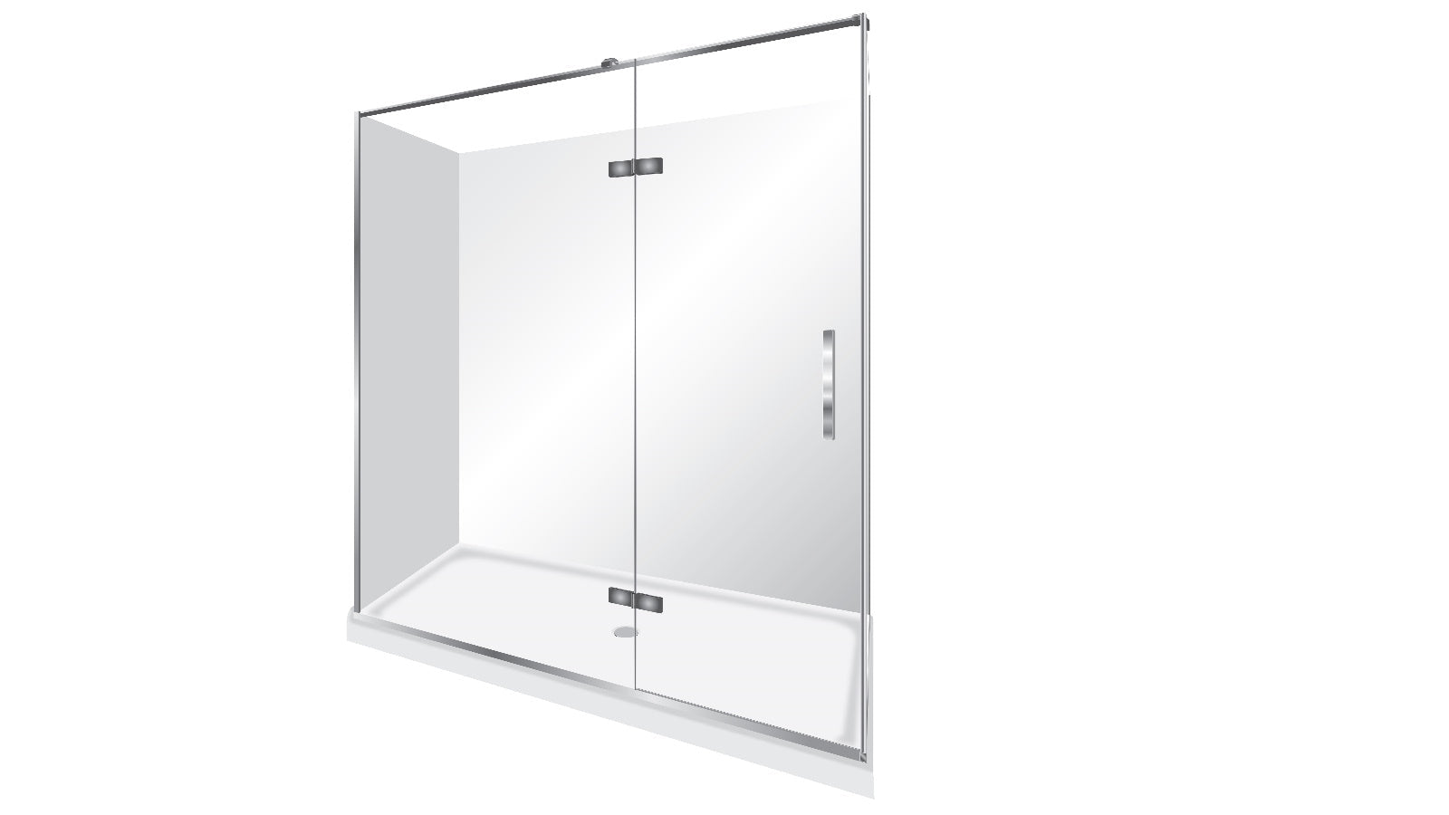 ELITE LUXURY SWING DOOR 2 SIDED SHOWER KITS - 2 COLOURS