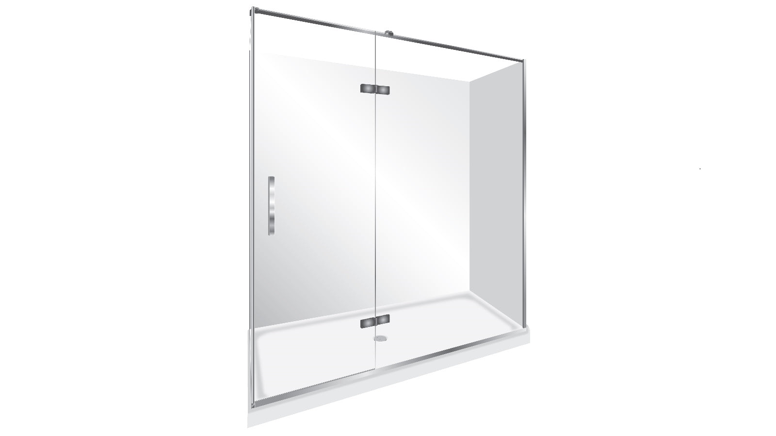 ELITE LUXURY SWING DOOR 2 SIDED SHOWER KITS - 2 COLOURS
