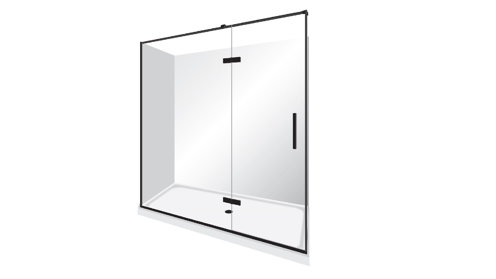 ELITE LUXURY SWING DOOR 2 SIDED SHOWER KITS - 2 COLOURS