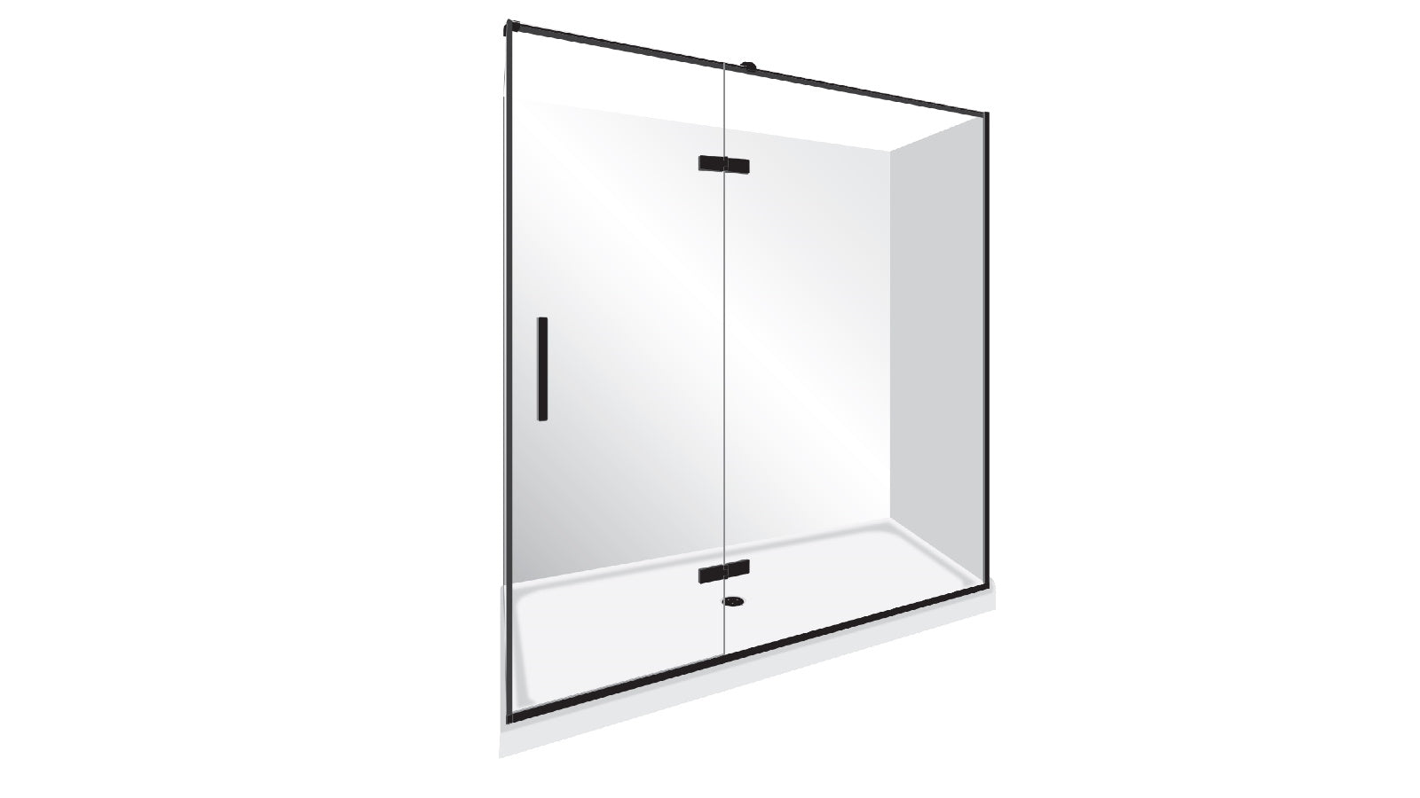 ELITE LUXURY SWING DOOR 2 SIDED SHOWER KITS - 2 COLOURS