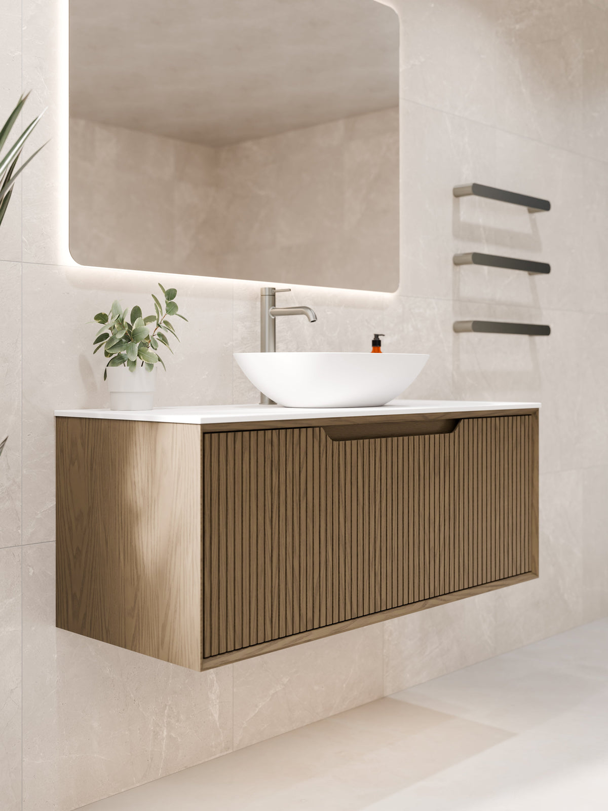 Aria 900 Vanity | Villastone Slab Top