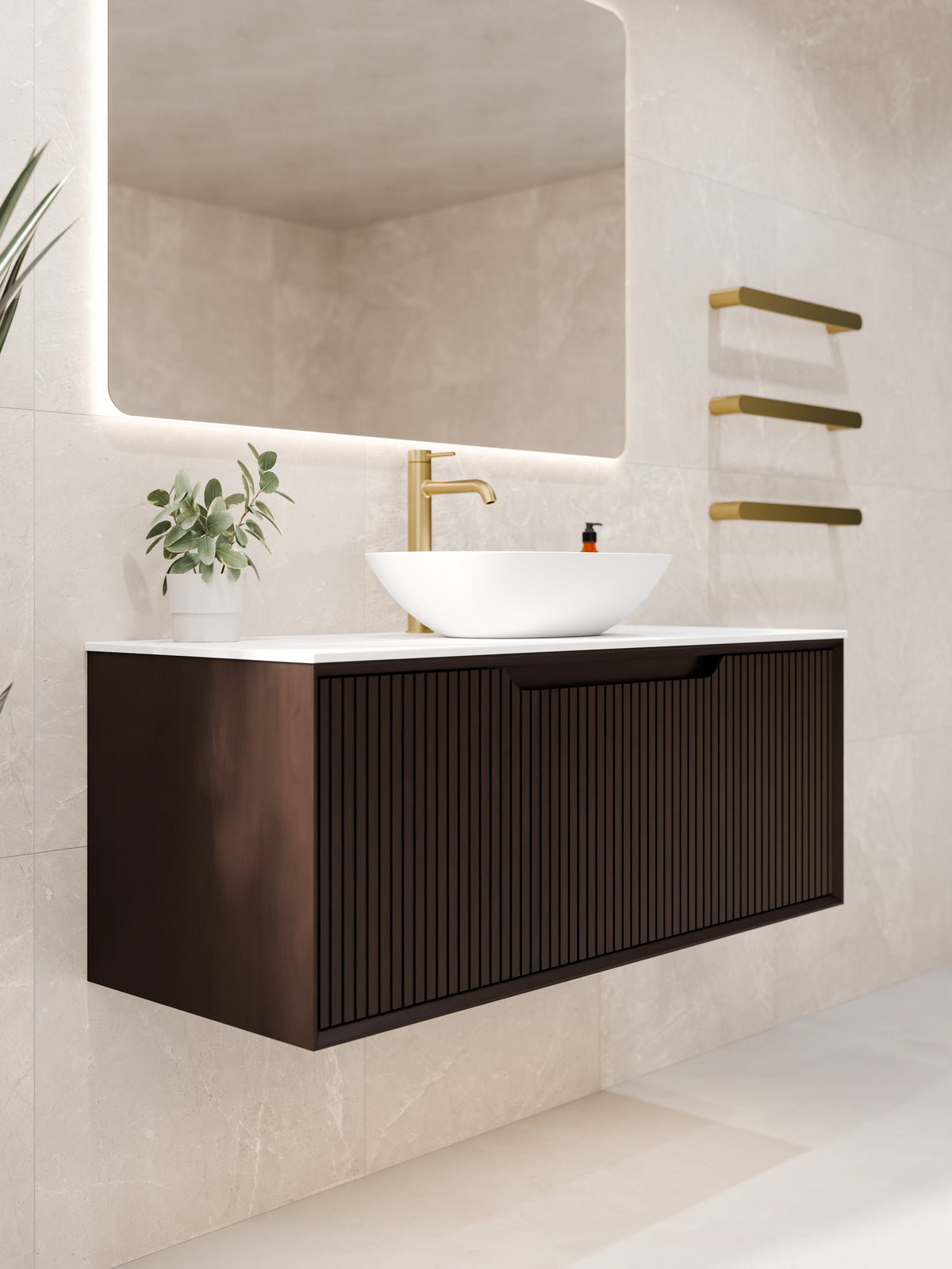 Aria 900 Vanity | Villastone Slab Top