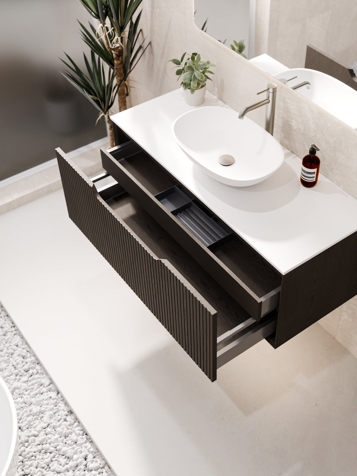 Aria 900 Vanity | Villastone Slab Top