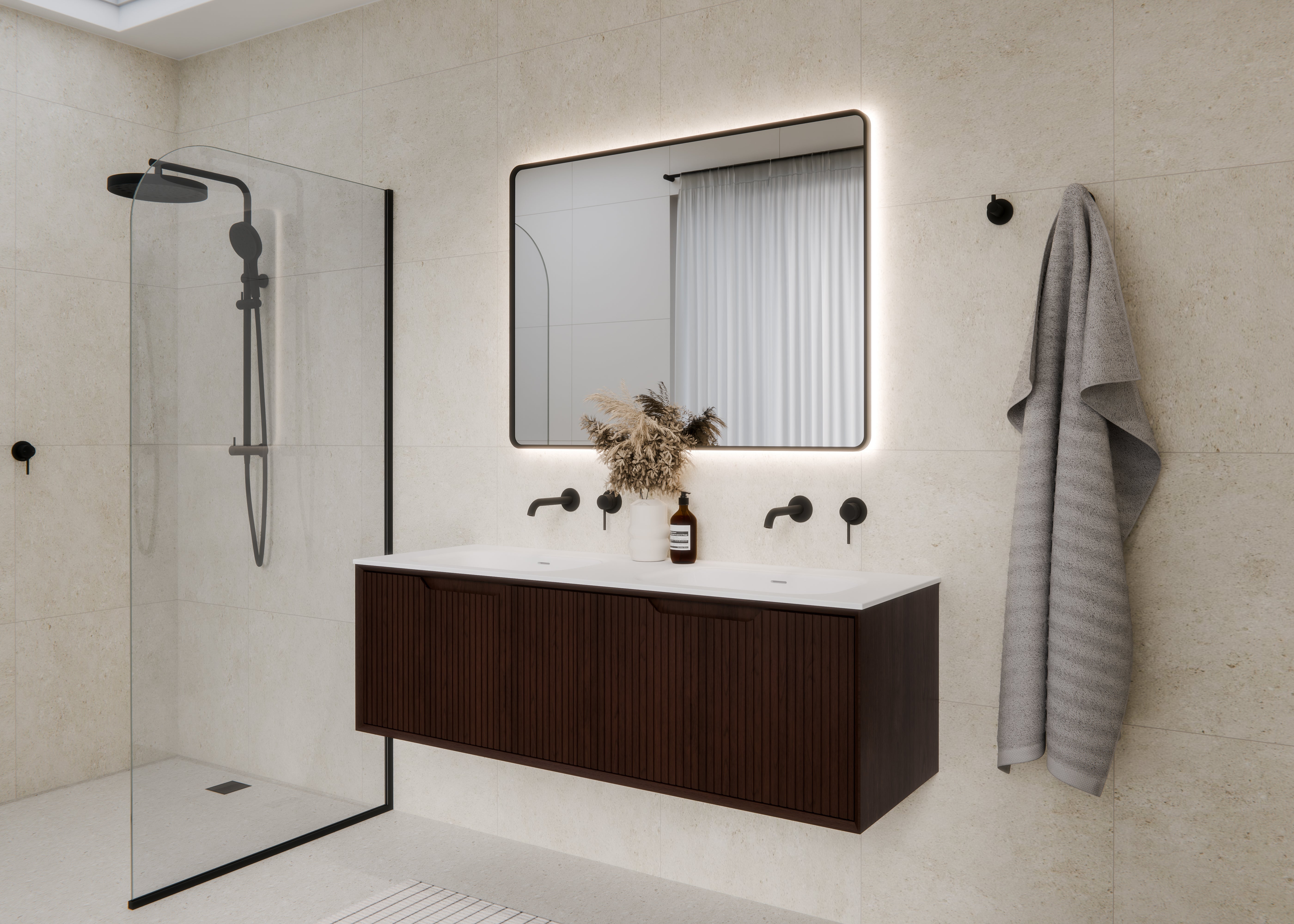 Code Aria 1500 Wall Hung Vanity | Double Inset Basin