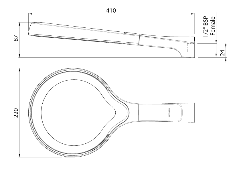 METHVEN AIO OVERHEAD DRENCHER CHROME