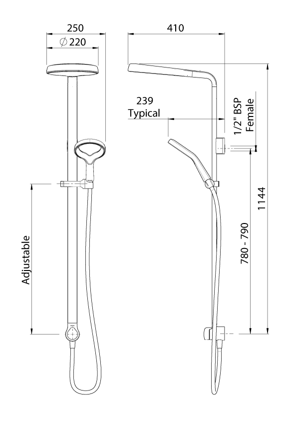 METHVEN AIO SHOWER SYSTEM CHROME