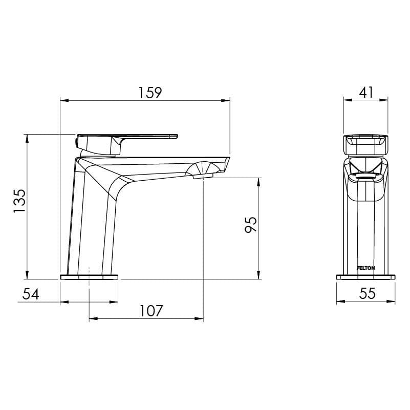FELTON AXISS II BASIN MIXER - 2 COLOURS