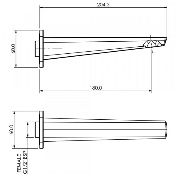FELTON AXISS II BATH SPOUT - 2 COLOURS