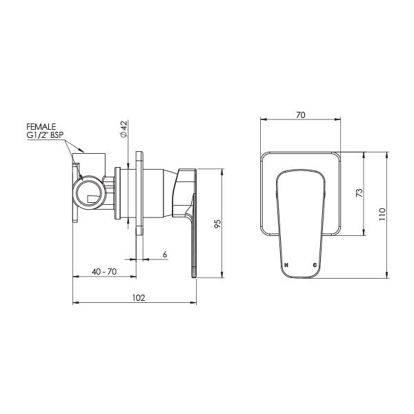FELTON AXISS II MAINS PRESSURE SHOWER MIXER - 2 COLOURS