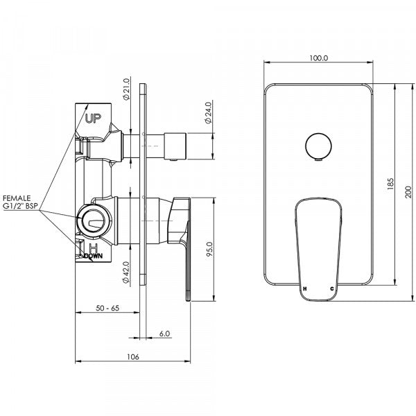 FELTON AXISS II DIVERTER SHOWER MIXER - 2 COLOURS