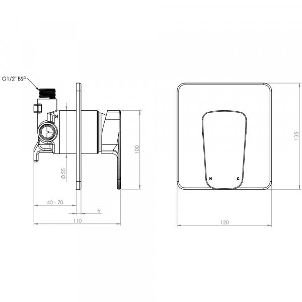 FELTON AXISS II FUSION PLUS SHOWER MIXER - 2 COLOURS