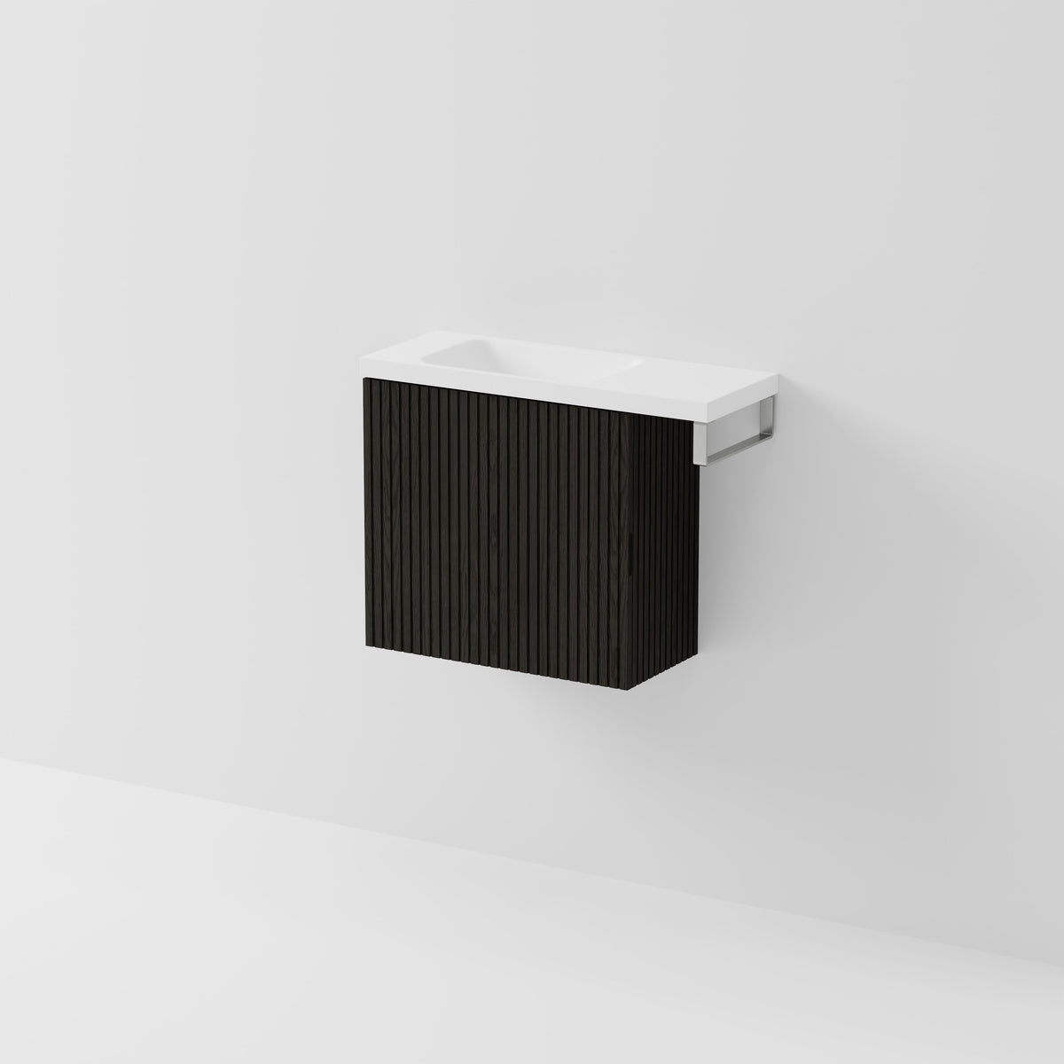 Aria 550 WC Vanity with Offset 700 Basin & Towel Rail