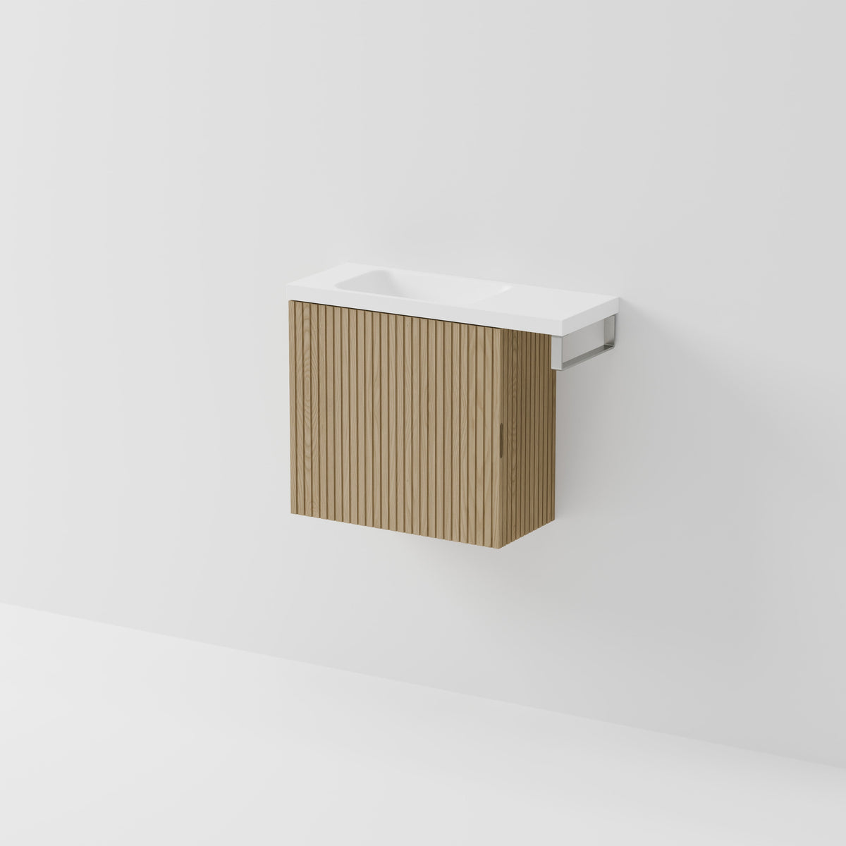 Aria 550 WC Vanity with Offset 700 Basin & Towel Rail