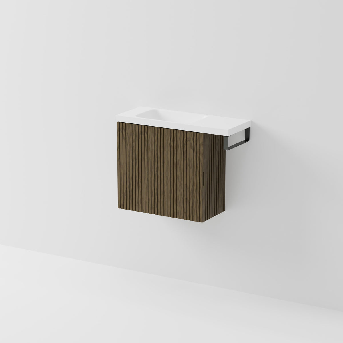 Aria 550 WC Vanity with Offset 700 Basin & Towel Rail