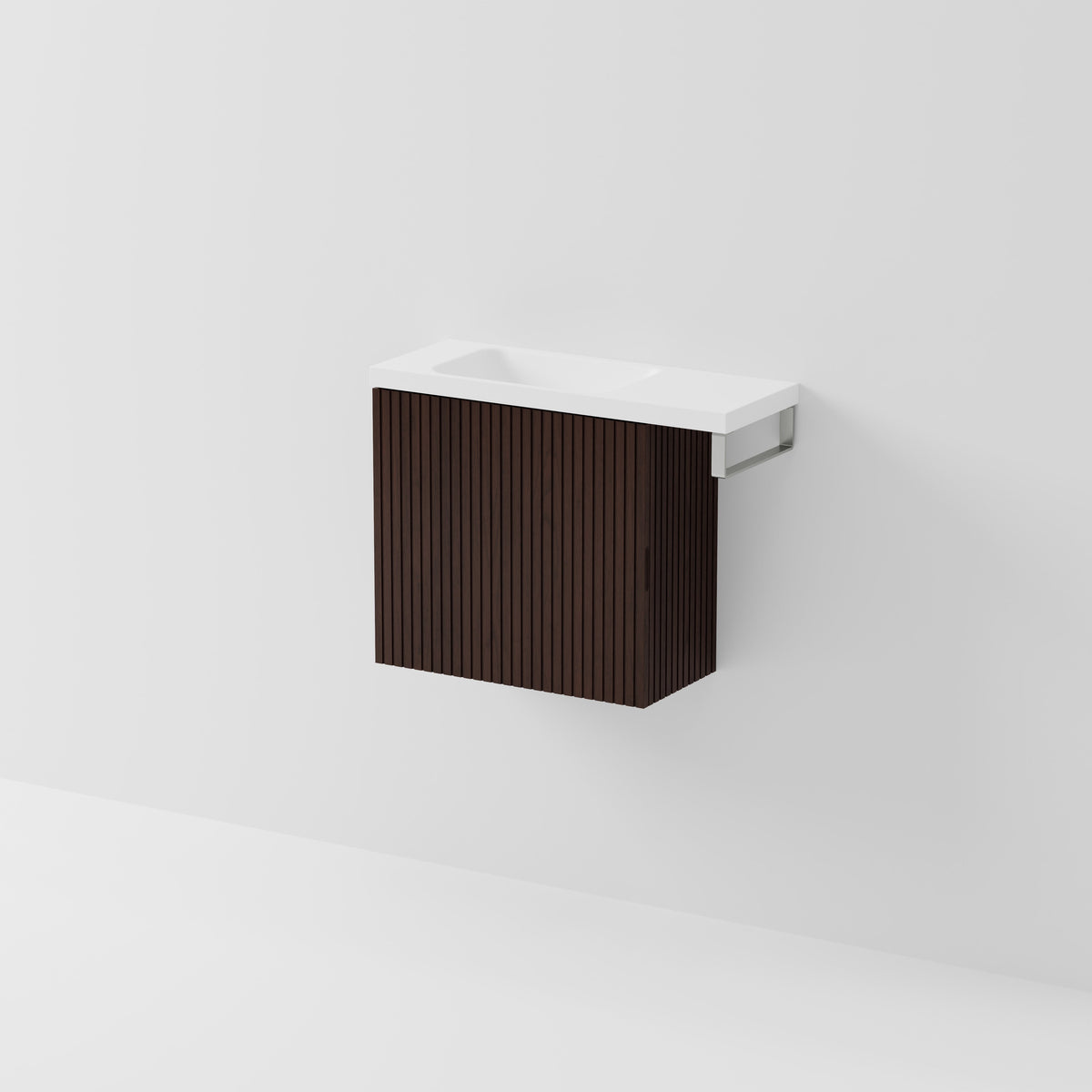 Aria 550 WC Vanity with Offset 700 Basin & Towel Rail