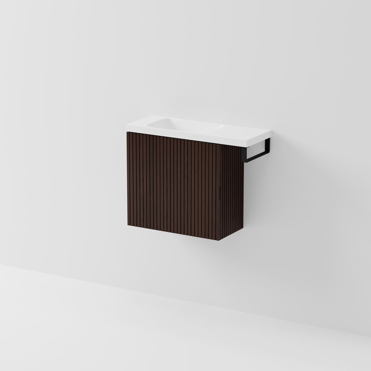 Aria 550 WC Vanity with Offset 700 Basin & Towel Rail