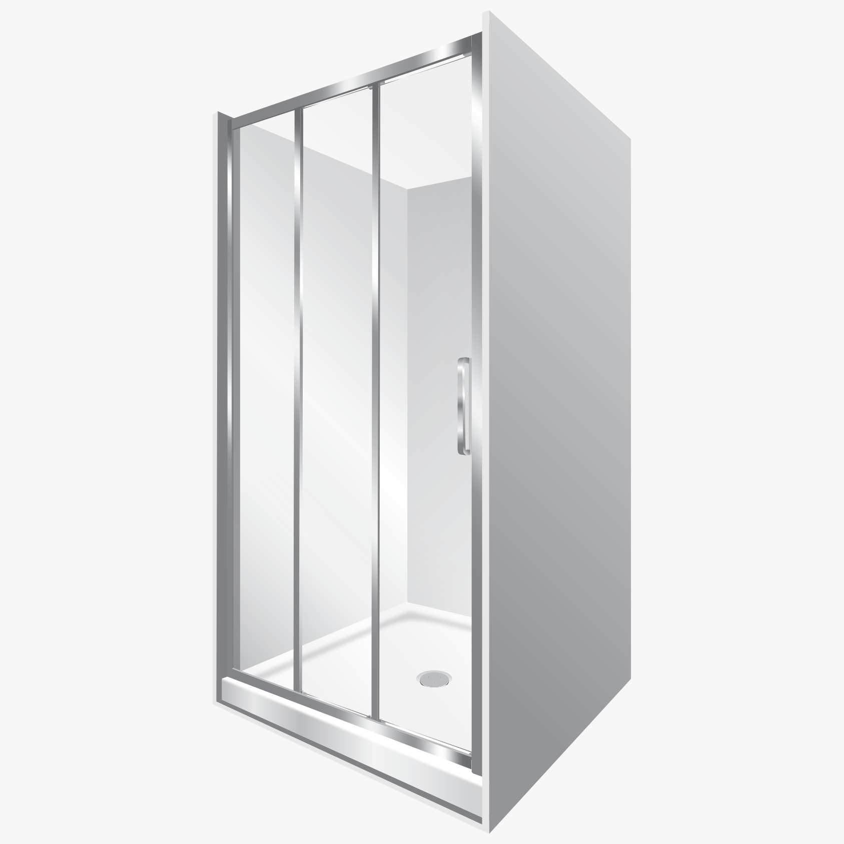ELITE ACRYLIC ALCOVE STACKER PANEL SHOWER KITS - 7 SIZES