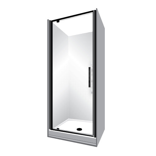 ELITE ELEGANCE FRAMED ALCOVE PIVOT DOOR SHOWER KITS - 3 COLOURS
