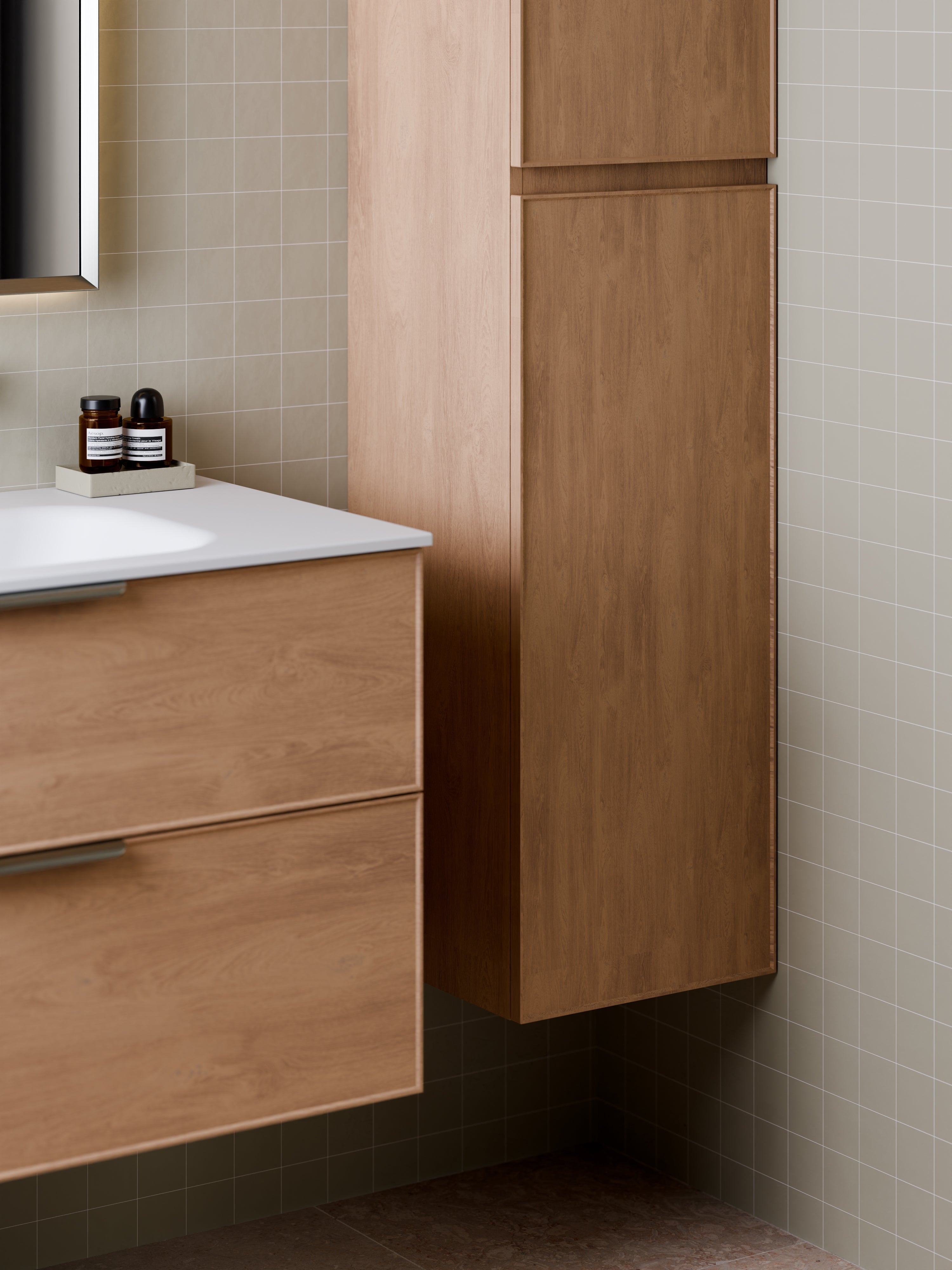 Lineare Tall Bathroom Cabinet | Axel Front