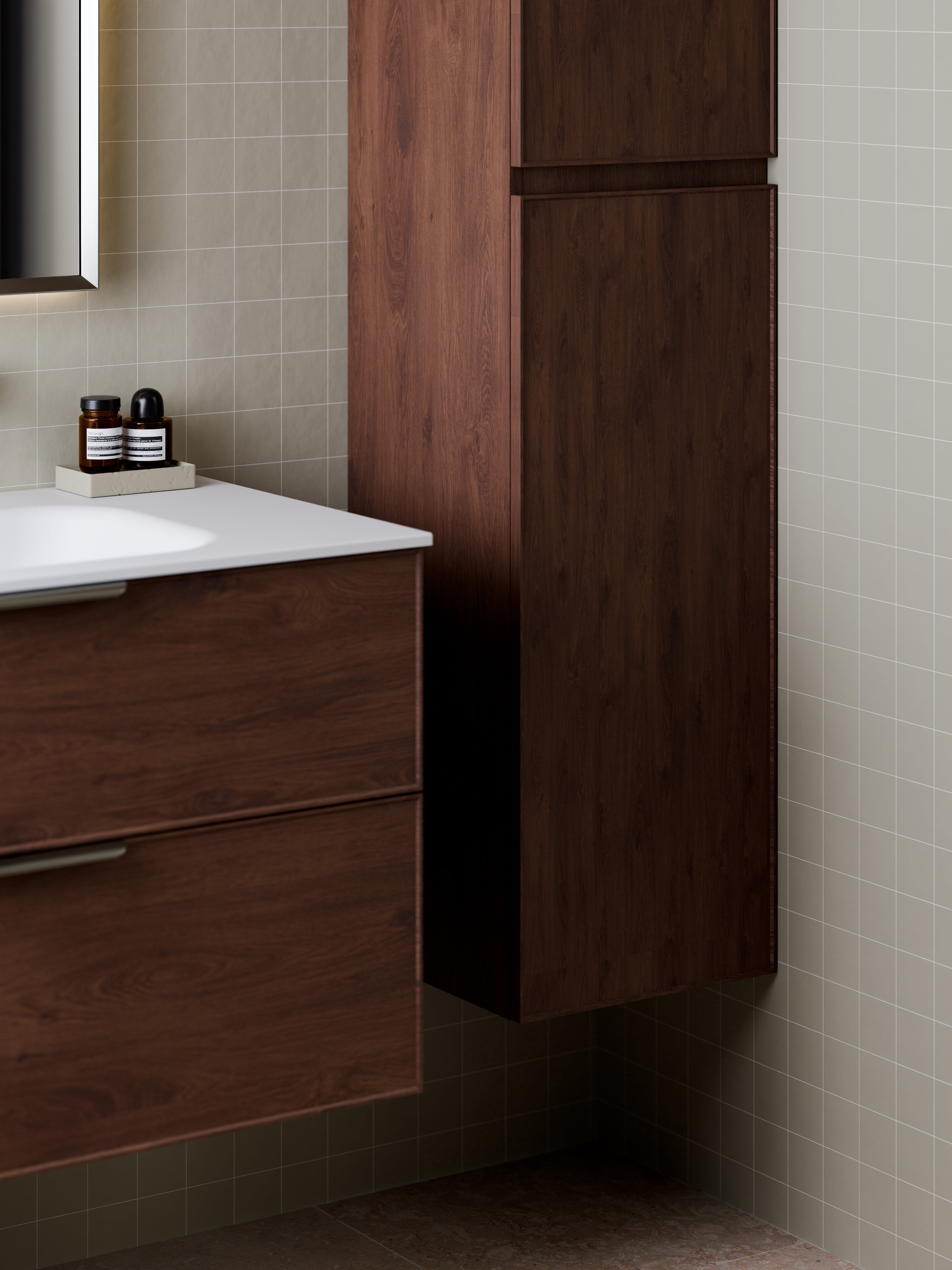 Lineare Tall Bathroom Cabinet | Axel Front