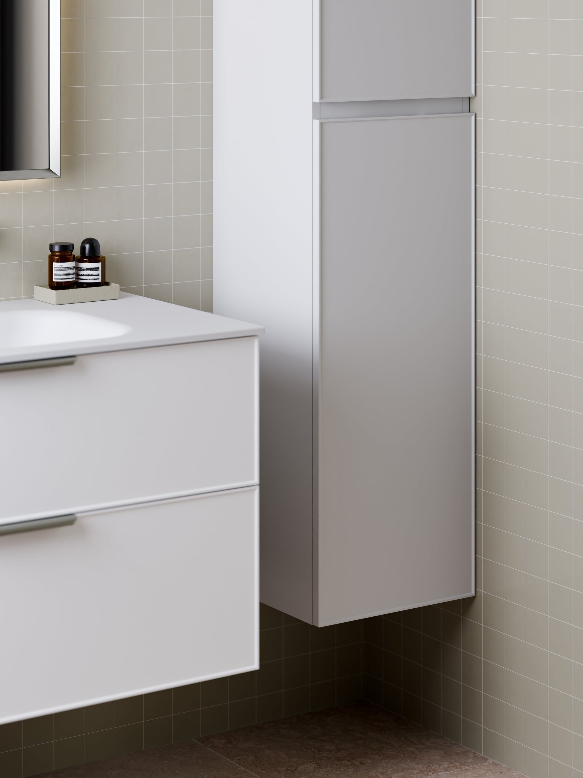 Lineare Tall Bathroom Cabinet | Axel Front