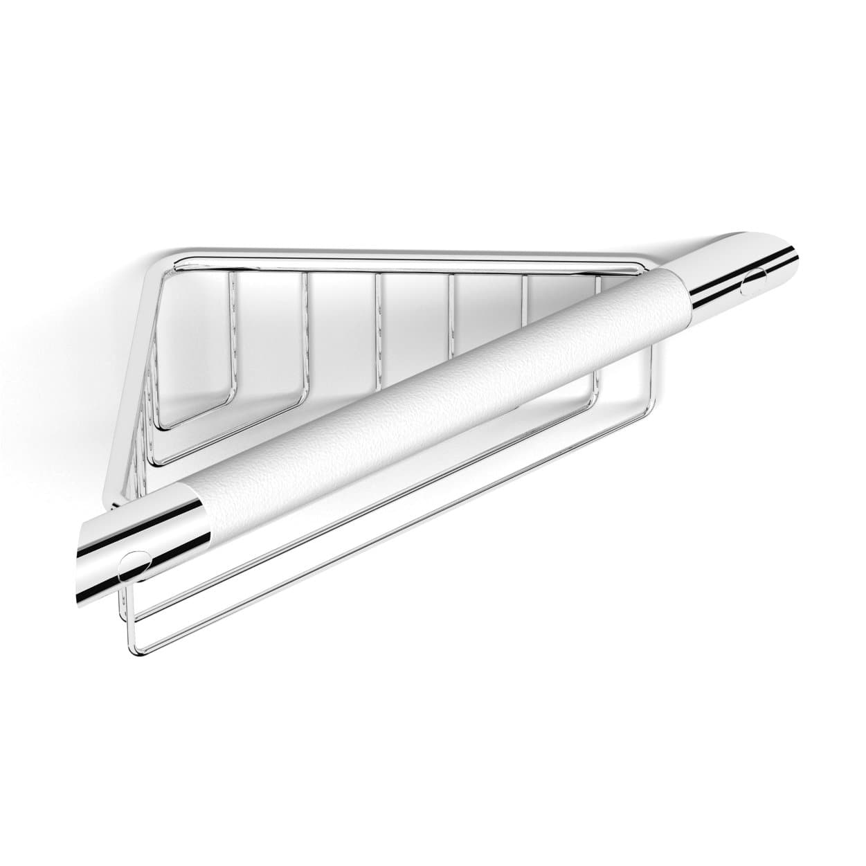 NOUERA CORNER BASKET WITH ANTI SLIP GRAB RAIL - 2 COLOURS