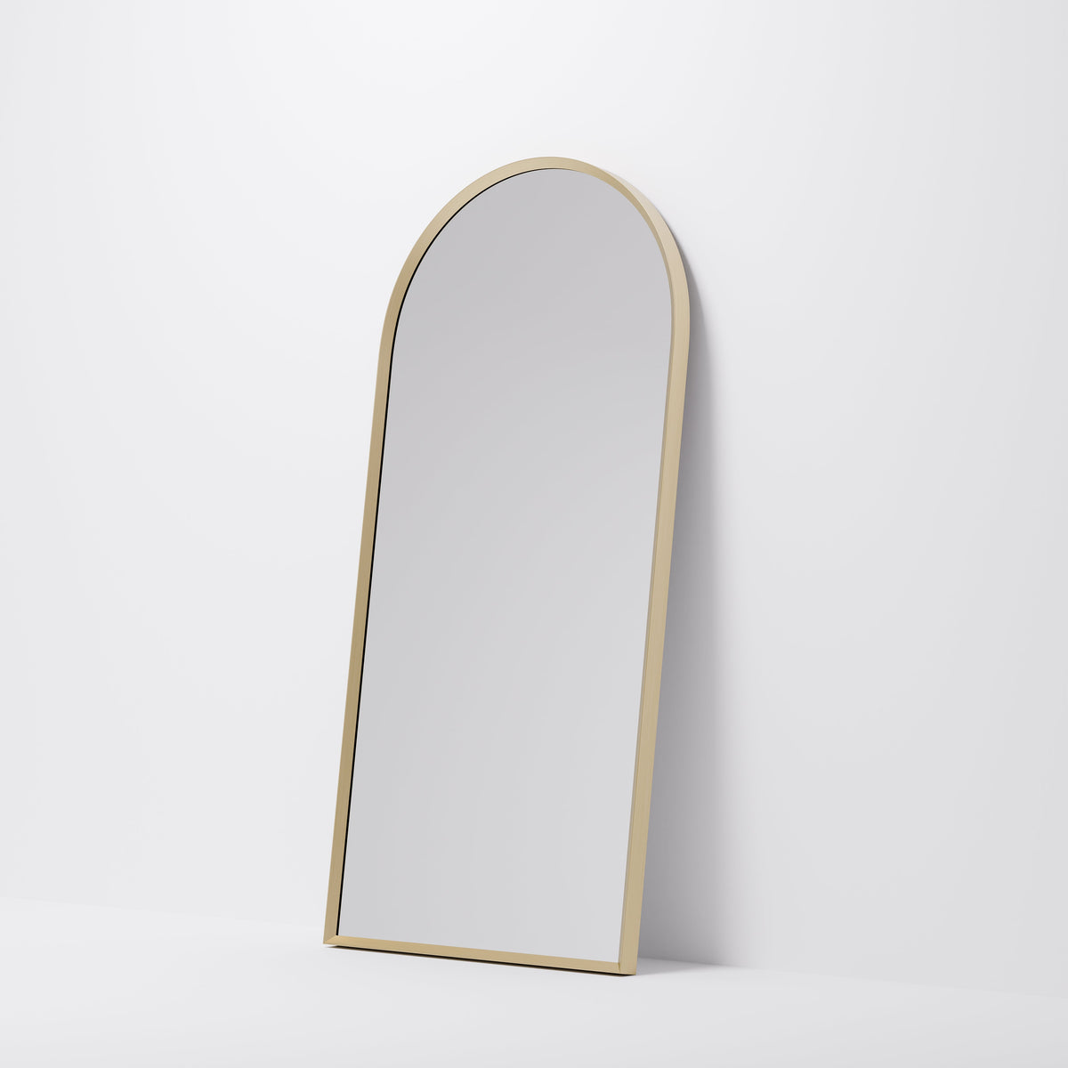 Aspect 500 x 1050mm arch shaped framed mirror with metal frame