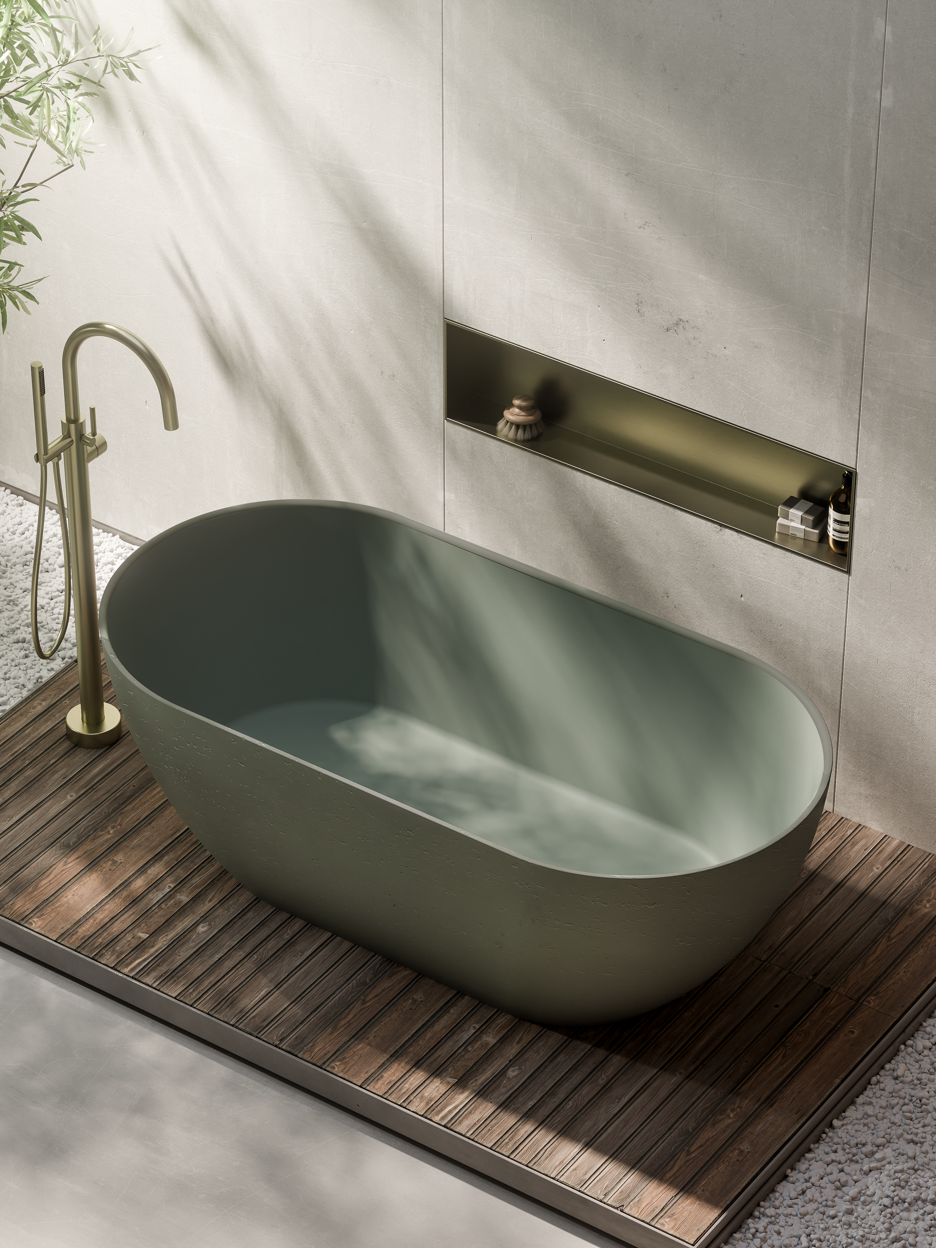 CODE HALO EARTH 1600 SOLID SURFACE FREESTANDING BATH