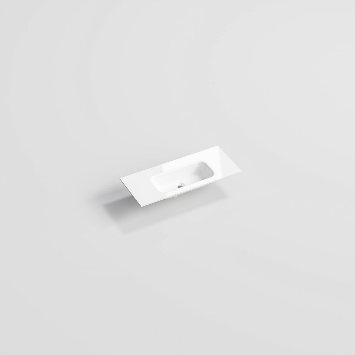 Navarra Slim 900 solid surface vanity basin top in white with single bowl