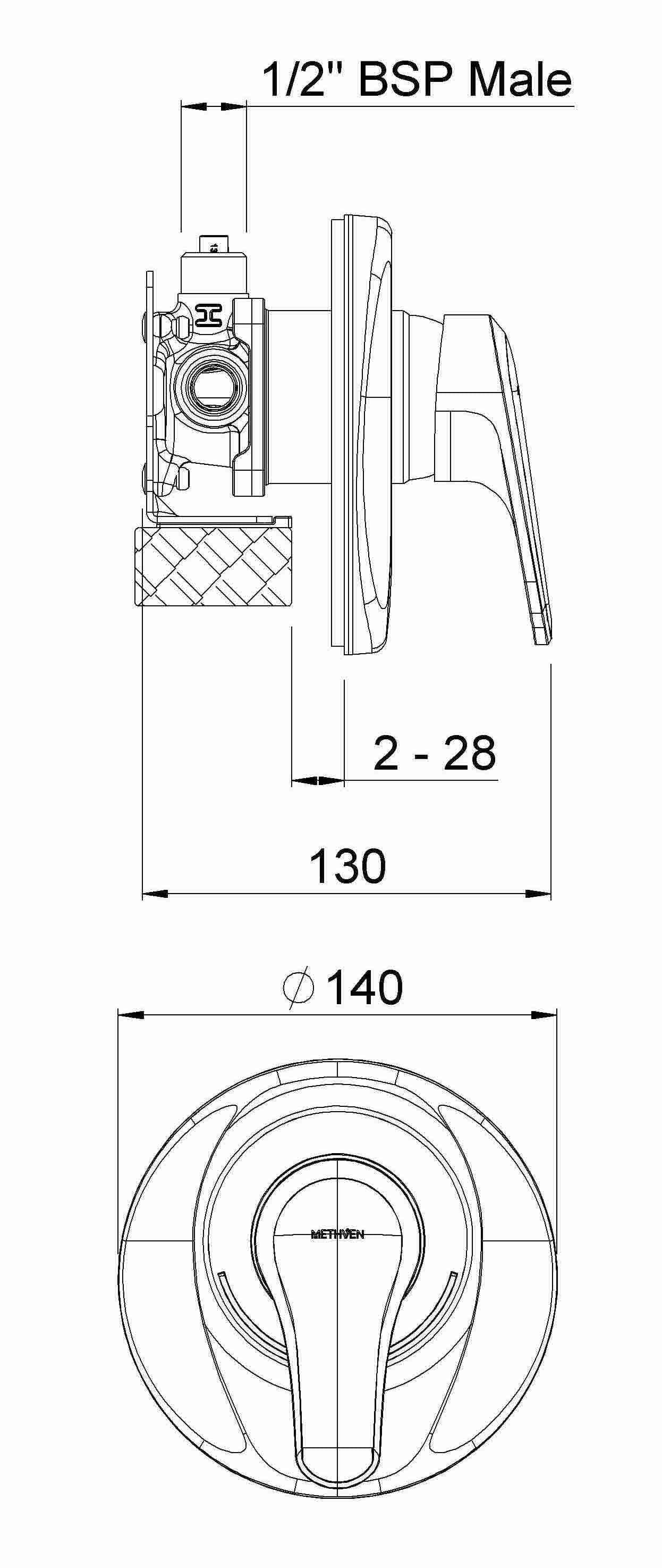 METHVEN FUTURA SHOWER MIXER WITH FASTFLOW II