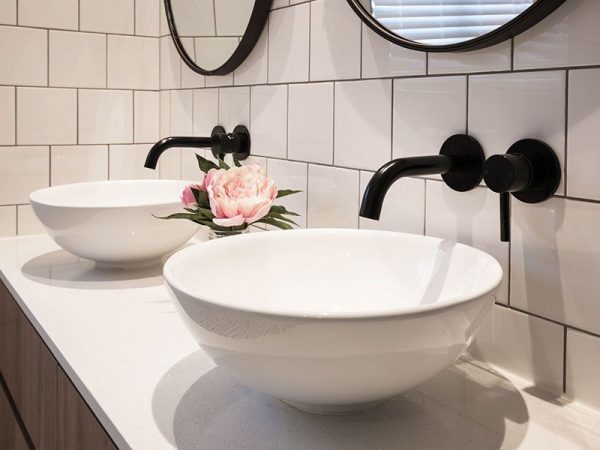 WATERWARE CARBON WALL MOUNTED BASIN MIXER BLACK