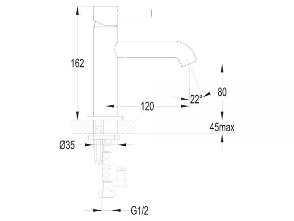 WATERWARE CARBON STANDARD BASIN MIXER BLACK