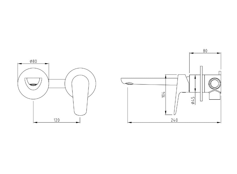 Waterware Civic Wall Basin Mixer