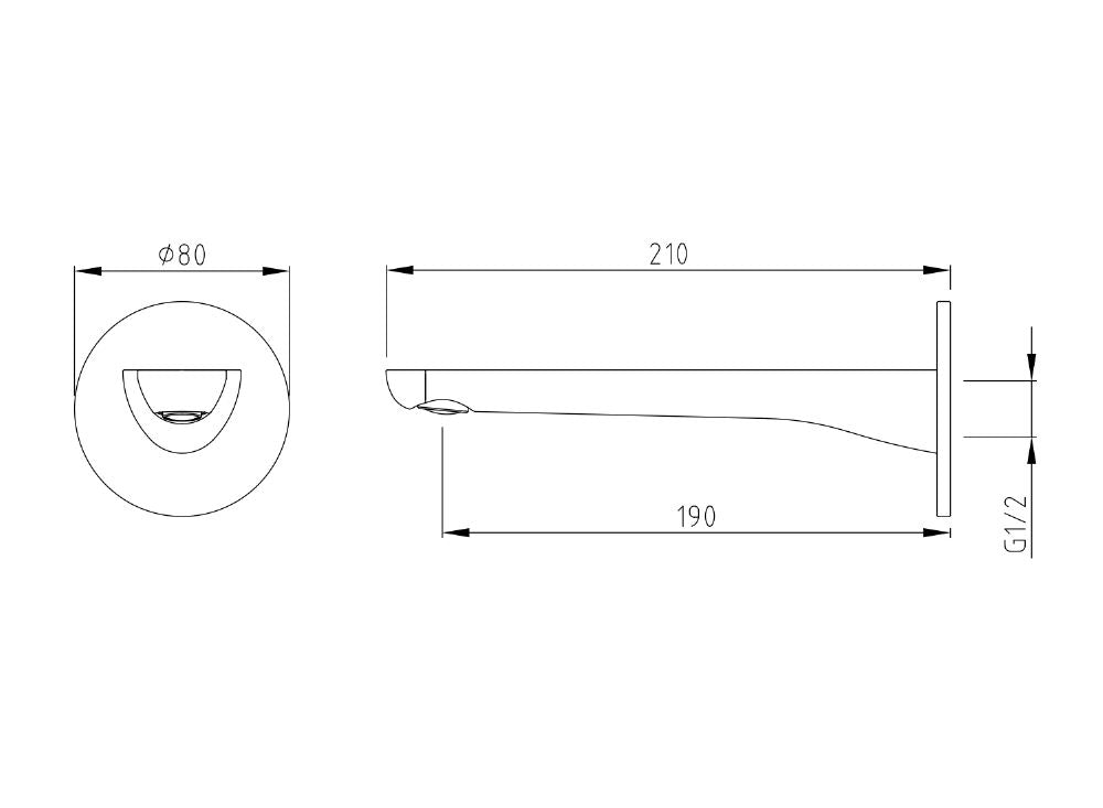 Waterware Civic Bath Spout 190mm