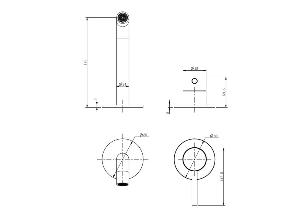 Waterware Pioneer Wall Basin Mixer