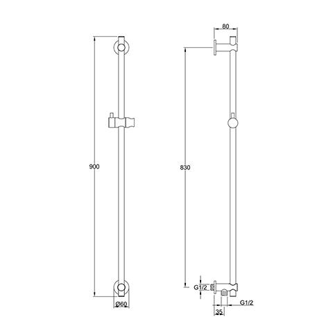 WATERWARE SCARAB SLIDE SHOWER 3 FUNCTION HANDSHOWER BRUSHED BRASS